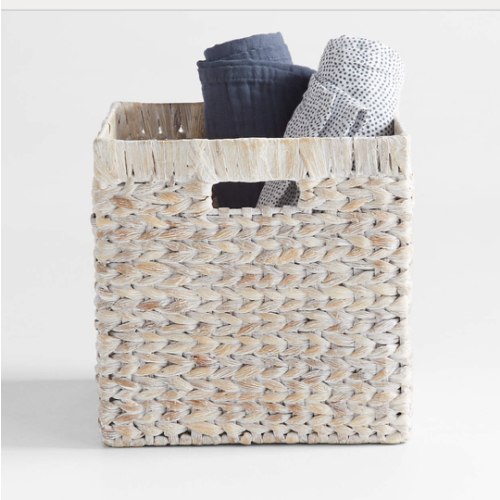 Homespun Washed Wicker Shelf Storage Bin by Leanne Ford, Set of 4