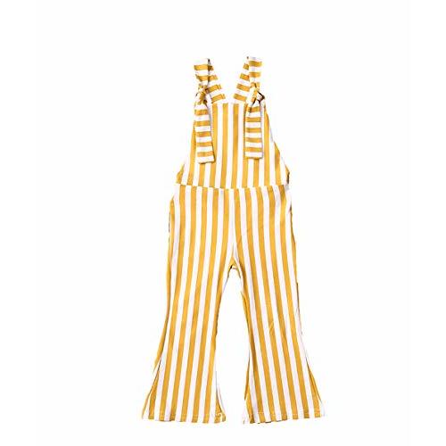 Toddler Kids Baby Girl Stripes Bell-Bottom Jumpsuit Romper Overalls Pants Outfits