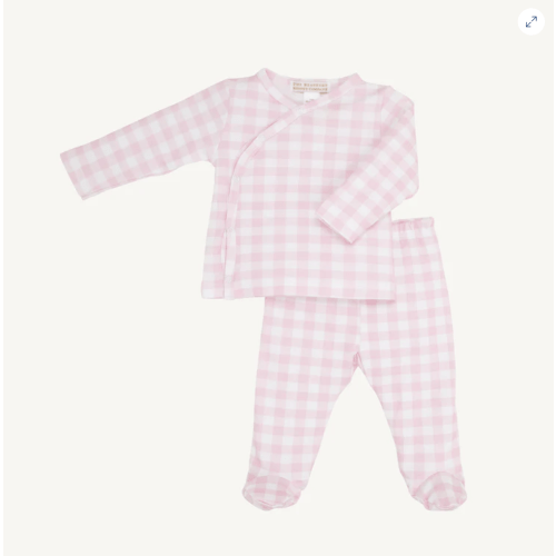 Cameron Cross-Front Set - Palm Beach Pink Gingham