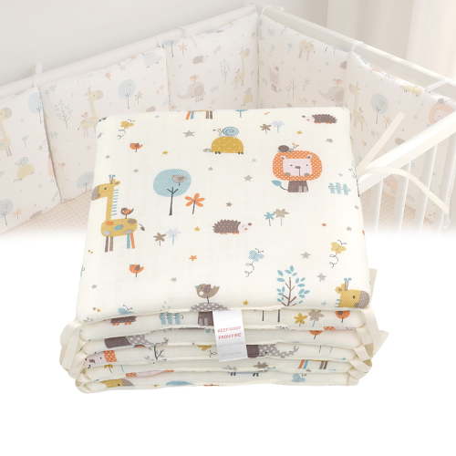 6Pcs Breathable and soft cotton crib mattress,Padded Cushioned,Pure cotton fabric,Used as Edge Cushioning, with Straps, Easy to Install and Wash