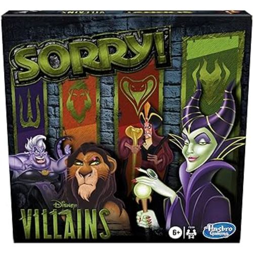 Hasbro Gaming Sorry! Board Game: Disney Villains Edition Kids Game, Family Games for Ages 6 and Up (Amazon Exclusive)