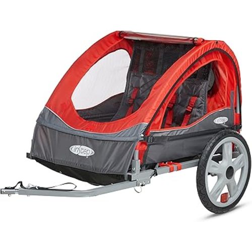 InStep Take 2 or Sync Kids Bike Trailer, Single or Double Seat, Universal Coupler, Folding Frame, Quick-Release Wheels, Canopy with Bug Screen and Weather Shield, Bike Trailer for Kids