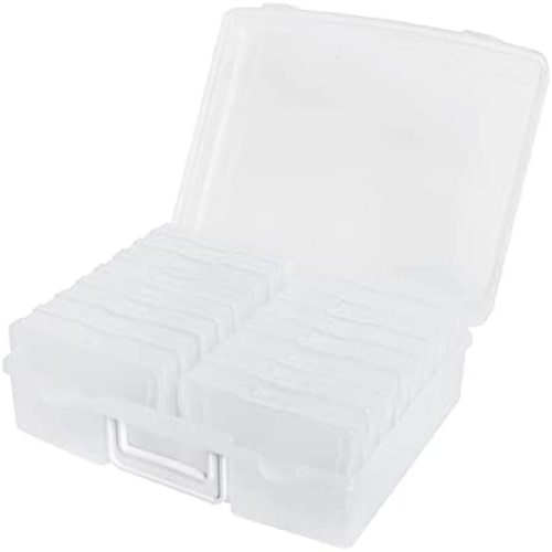 novelinks Photo Case 4" x 6" Photo Box Storage - 16 Inner Photo Keeper Photo Organizer Cases Photos Storage Containers Box for Photos (Clear)