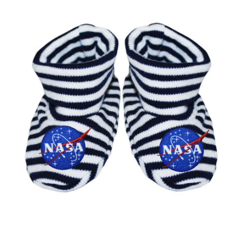 NASA Logo - Striped Baby Booties