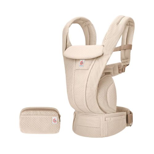 Ergobaby Omni Deluxe Mesh All-in-One Baby Carrier - 0-48 Months - Beige: Buckle Closure, Adjustable Harness, Ventilated Fabric