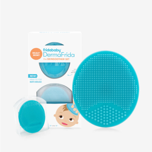 Frida Baby DermaFrida The SkinSoother Baby Bath Brush, Cradle Cap Brush for Babies, Baby Essential for Dry Skin, Cradle Cap Treatment and Eczema, 2 Pack