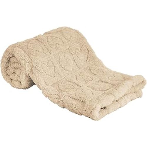 Yurhap Fleece Baby Blanket Heart Checkered, Ultra Soft Cozy Baby Blankets for Boys Girls, Fluffy Infant Toddler Newborn Receiving Gifts for Crib Stroller 30"x40" (Khaki)