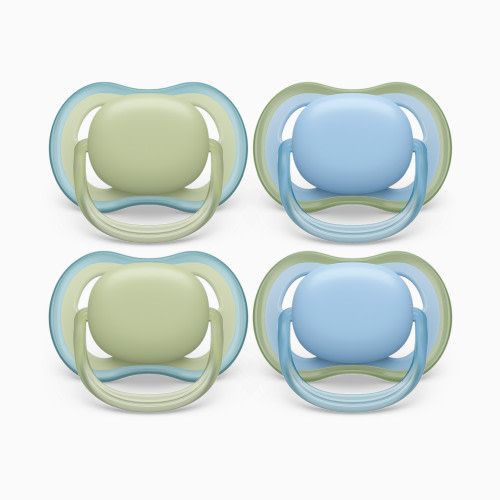 Philips Avent Ultra Air Pacifier, 0-6 Months (4 Pack) - Pastel Green/Celestial Blue, 4