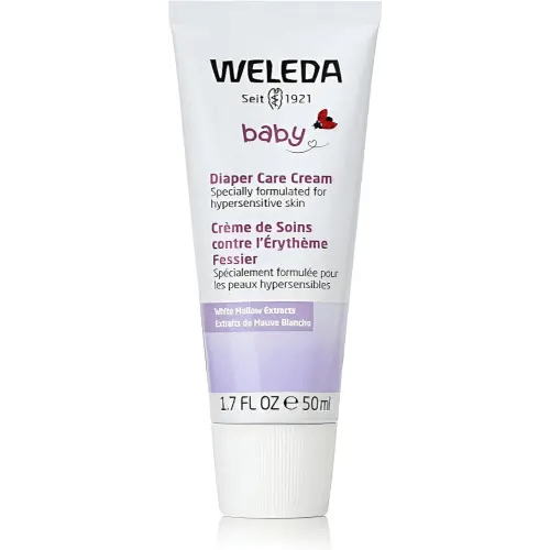 Weleda Baby White Mallow Diaper Care Cream, 1.7 Fluid Ounce, Fragrance Free Plant Rich Protection with White Mallow, Pansy, Sesame and Coconut Oils