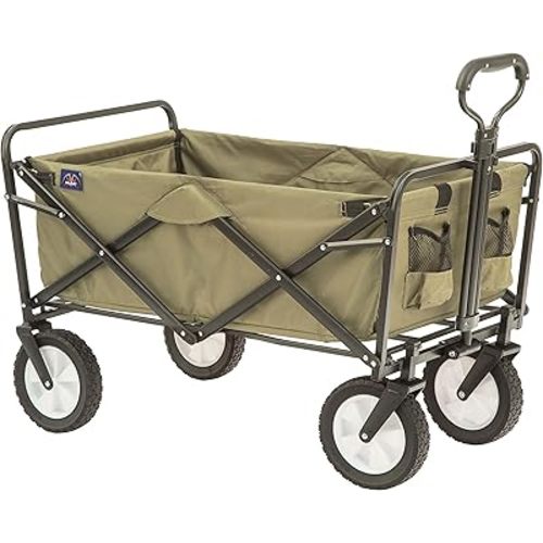 Mac Sports Folding Steel Frame Utility Wagon Cart, Green