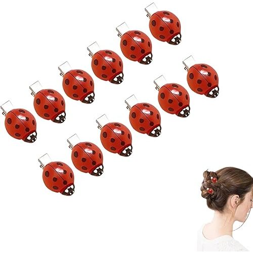 12 Pack Ladybug Hair Clips, Ladybug Clips, Lady Bug Accessories for Cute Insect Decorative Hair Accessories for Back to School, Cosplay