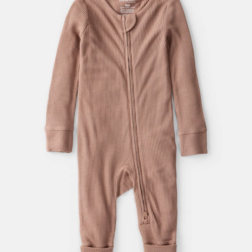 Brown Baby Solid PurelySoft Long-Sleeve 2-Way Zip Sleeper - Brown | Carter’s Oshkosh Canada