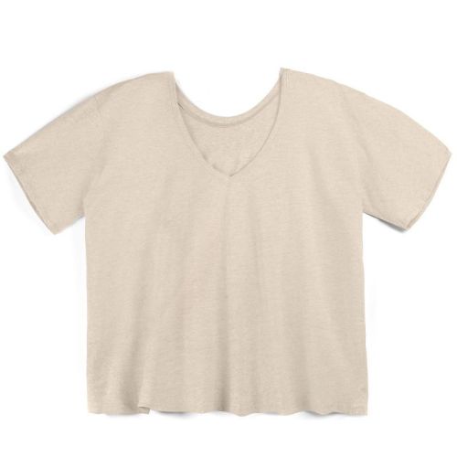 Of an Origin Oversized Organic Cotton Multi-way Maternity to Nursing Vneck Tee, The Neutrals, Oatmeal (Large)