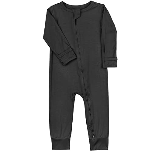 Aablexema Baby Footless Pajamas Zipper with Mitten, Rayon from Bamboo, Infant Long Sleeve Romper Pjs