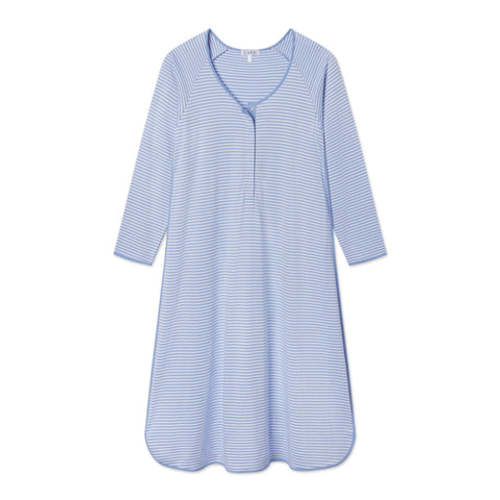 Pima Maternity Long Sleeve Nightgown in Hydrangea