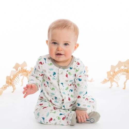 dino expedition organic cotton magnetic parent favorite footie – Magnetic Me
