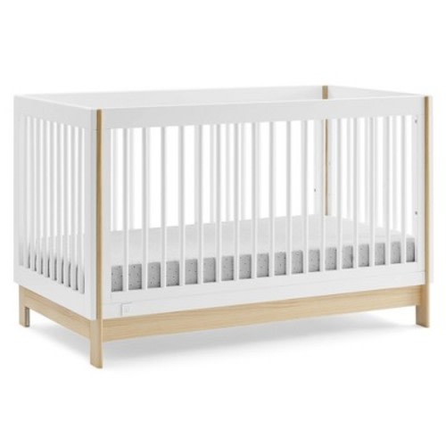 BabyGap by Delta Children Tate 4-in-1 Convertible Crib - Greenguard Gold Certified, Color: Bianca White/Natural