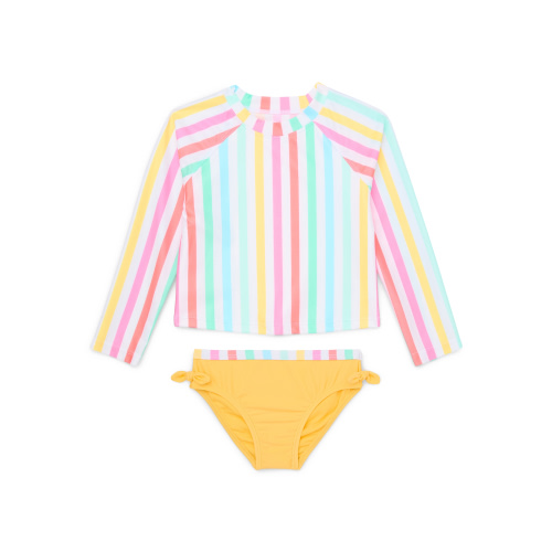 Wonder Nation Toddler Girl Ruffle Rash Guard Swim Set, Two-Piece, Size 12M-5T