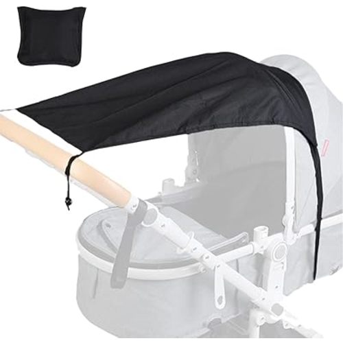 Stroller Cover for Sun, Universal Foldable Stroller Sun Shade, SPF 50 UV Protection, Infant Newborn Outdoor Stroller Shade Canopy Attachment for Summer