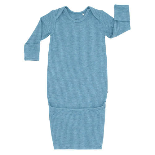 Ribbed Infant Gown - Little Sleepies (Heather Blue)