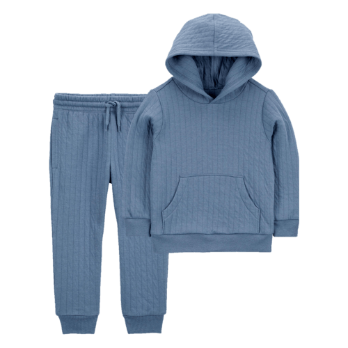 Baby 2-Piece Quilted Hooded Pullover & Joggers Set - Blue | Carter's