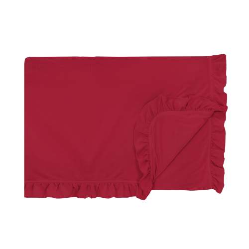 Ruffle Toddler Blanket in Crimson