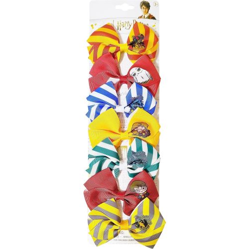 LUV HER Harry Potter Hair Bows - 7 Pcs 4 Inch Bundle - Hair Accessories Gift Set for Girls - Alligator Clips - Ages 3 +