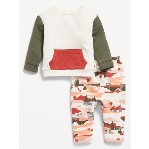 Crew-Neck Sweatshirt and Sweatpants Set for Baby