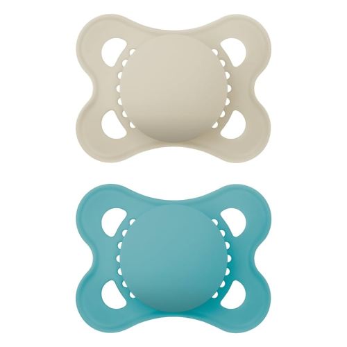 MAM Original Matte Baby Pacifiers, Binky for Boys 0-6 Months, BPA-Free Silicone Nipple, Easy to Clean, Best for Newborn Babies, Developed with Medical Experts, 2 Count Binkies with Sterilizer Case