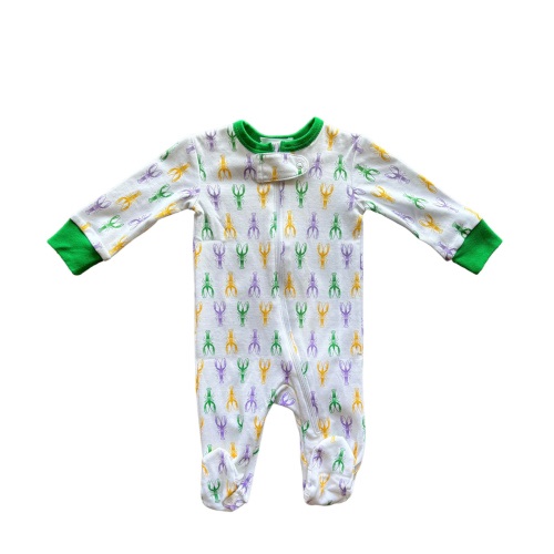 Mardi Gras Crawfish Pima Footie Pajamas - ZukaBaby