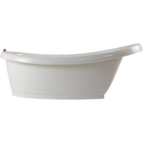 BEABA by OKBaby, Onda Baby Bath, Ergonomic Multi-Position tub for Infants and Babies up to 12 Months, Integrated Water Thermometer, Made in Italy, White