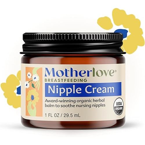 Motherlove Nipple Cream (1 oz) Organic Lanolin-Free Nipple Cream for Breastfeeding—Benefits Nursing & Pumping Moms