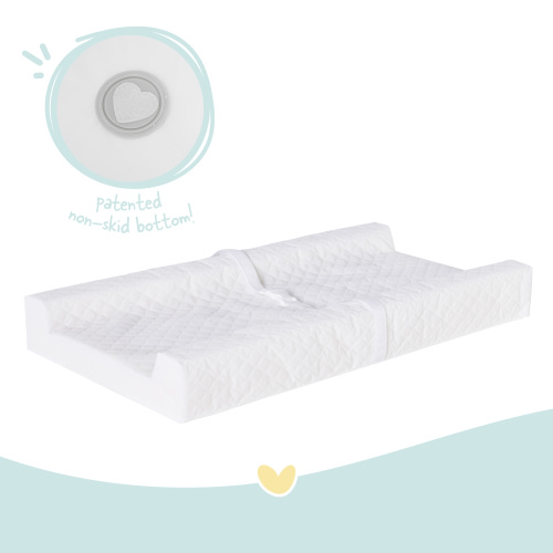 Regalo Baby Basics Infant Foam Changing Pad, White, Water Resistant, Safety Buckle