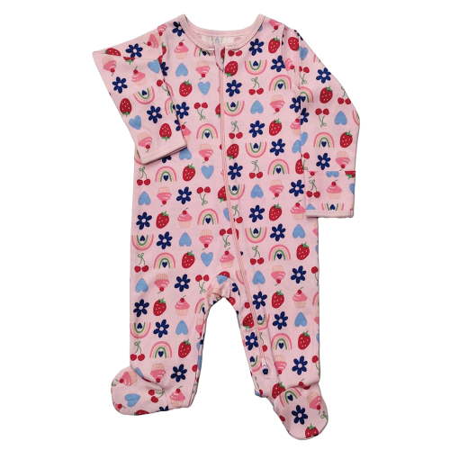 Wonder Nation Baby Boys or Girls Zip Front Footed Pajamas, Sizes Preemieie-6/9 Months