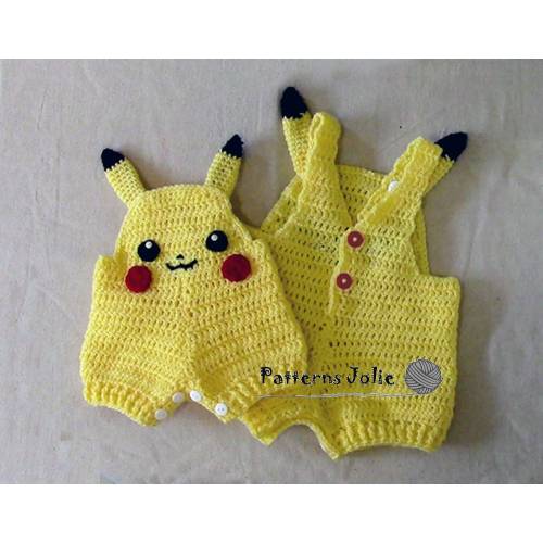 Baby Overall, Easy Change with Buttons on Crotch - Crohet Pattern, 4 sizes for Baby-Toddler, 0-24M