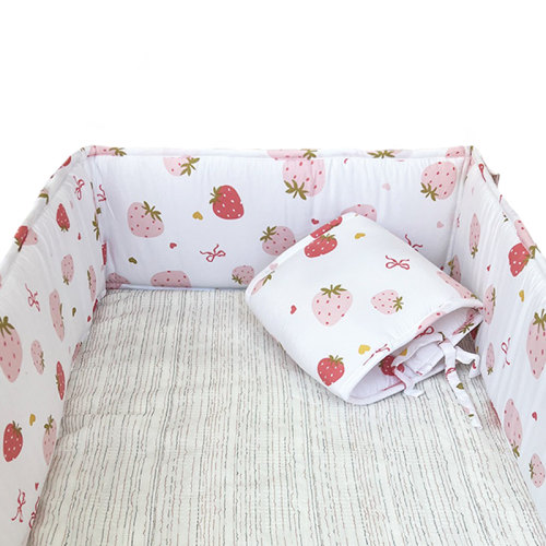 4 Pieces Set of Breathable Crib Liner for Baby Crib