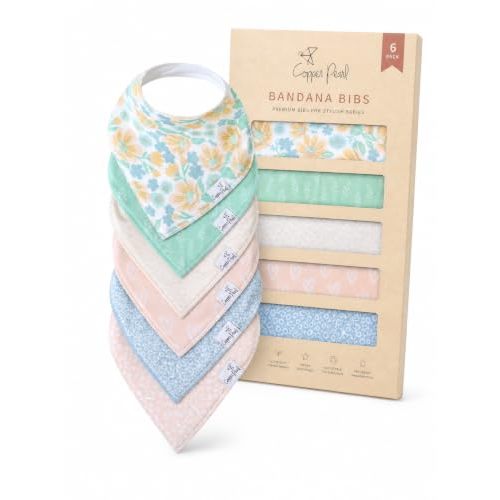 Copper Pearl Baby Bibs for Baby Boy or Girl – Bandana Drool Bibs for Teething, Absorbent Bibs for Eating, Newborn to Toddler, 6 Pack, Sophie Set