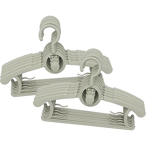 Baby Hangers 30 Pack, 360° Swivel Hook, Adjustable Kids Hangers According to Clothing Size, Suitable for Babies and Children (Gray)