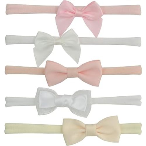 Nihao Baby Mini Small Bows for Preemie Baby New Baby Headband Set Infant Girl Gift -5 PCS