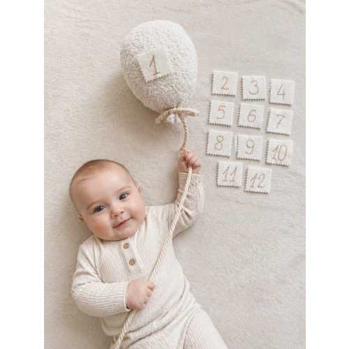Baby Milestone Balloon Set, Monthly Photo Prop, Neutral Nursery Decor, First Year Tracker