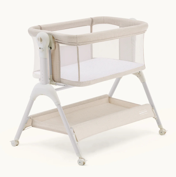 HARPPA Cuddly Sway | 3-in-1 Rocking Baby Bassinet & Bedside Sleeper with Anti-Reflux Mattress for Newborns | Attaches to Bed, Adjustable Height, Tool-Free Setup, Portable Wheels, CPSC Certified, Gentle Rocking Motion | Ideal for Infants, Safe Co-Sleeping