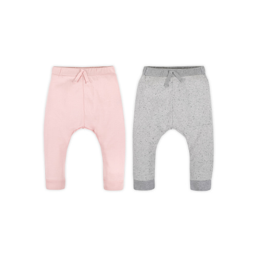Little Star Organic Baby Girl 2 Pk Harem Legging Jogger Pants, Size Newborn - 24 Months