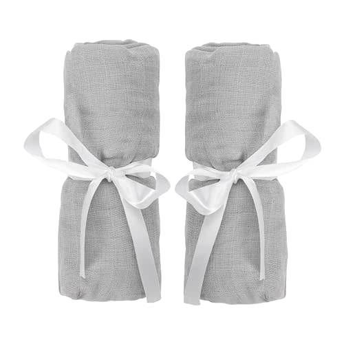 Newton Baby Fitted Sheets for Bassinet & Bedside Sleeper (2-Pack) - Ultra-Breathable, Washable and Ultra-Soft, 100% Muslin Cotton, 19" x 35", Grey
