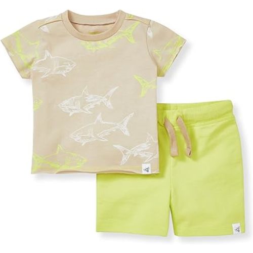 Burt's Bees Baby baby-boys Shirt and Pant Set, Top & Bottom Outfit Bundle, 100% Organic Cotton