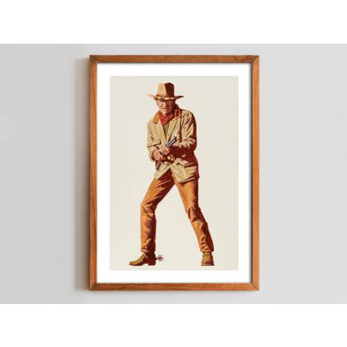 John Wayne Giclée Art Print. A4/ A3/ A2/ 8 x 10"/ 16 x 20" sizes