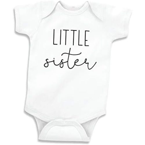 Bump and Beyond Designs Little Sister Shirt Baby Girl Gender Reveal Announcement