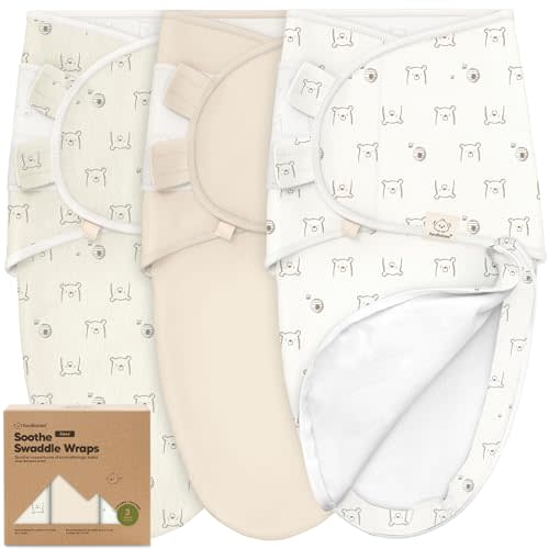 Baby Swaddle Sleep Sacks with Zipper - 3-Pack Swaddles for Newborns 0-3 Months, Infant, Baby Girls, Boys, Soft & Durable Newborn Sleep Sack, Easy Diaper Change Swaddling Blanket (Bumble Bear)