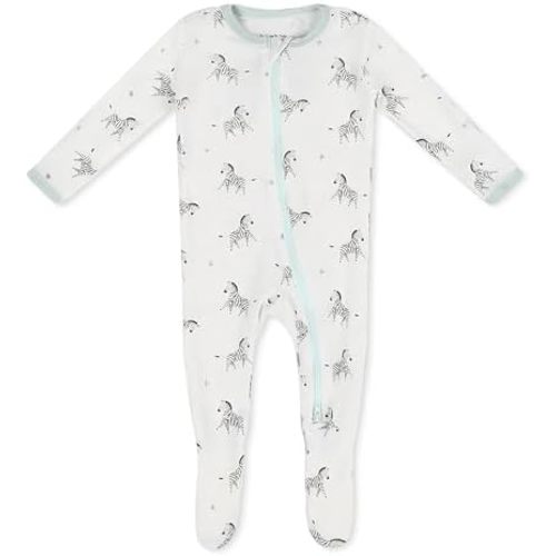 Soft Baby Bamboo Viscose Footie Pajamas, Zipper Closure, 0-24 Months