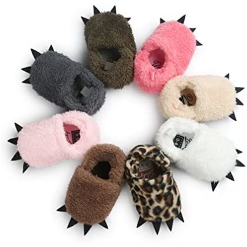 CoKate Baby Boys Girls Soft Plush Slippers Animal Boots Toddler Infant Crib Shoes Winter House Shoes