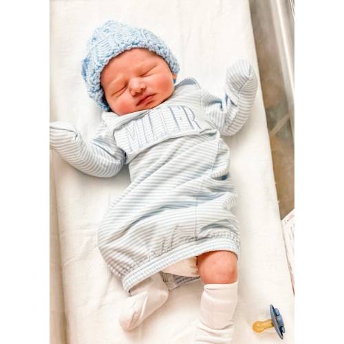 Baby boy monogram gown, baby boy coming home outfit, baby boy monogram outfit, baby boy monogram gift